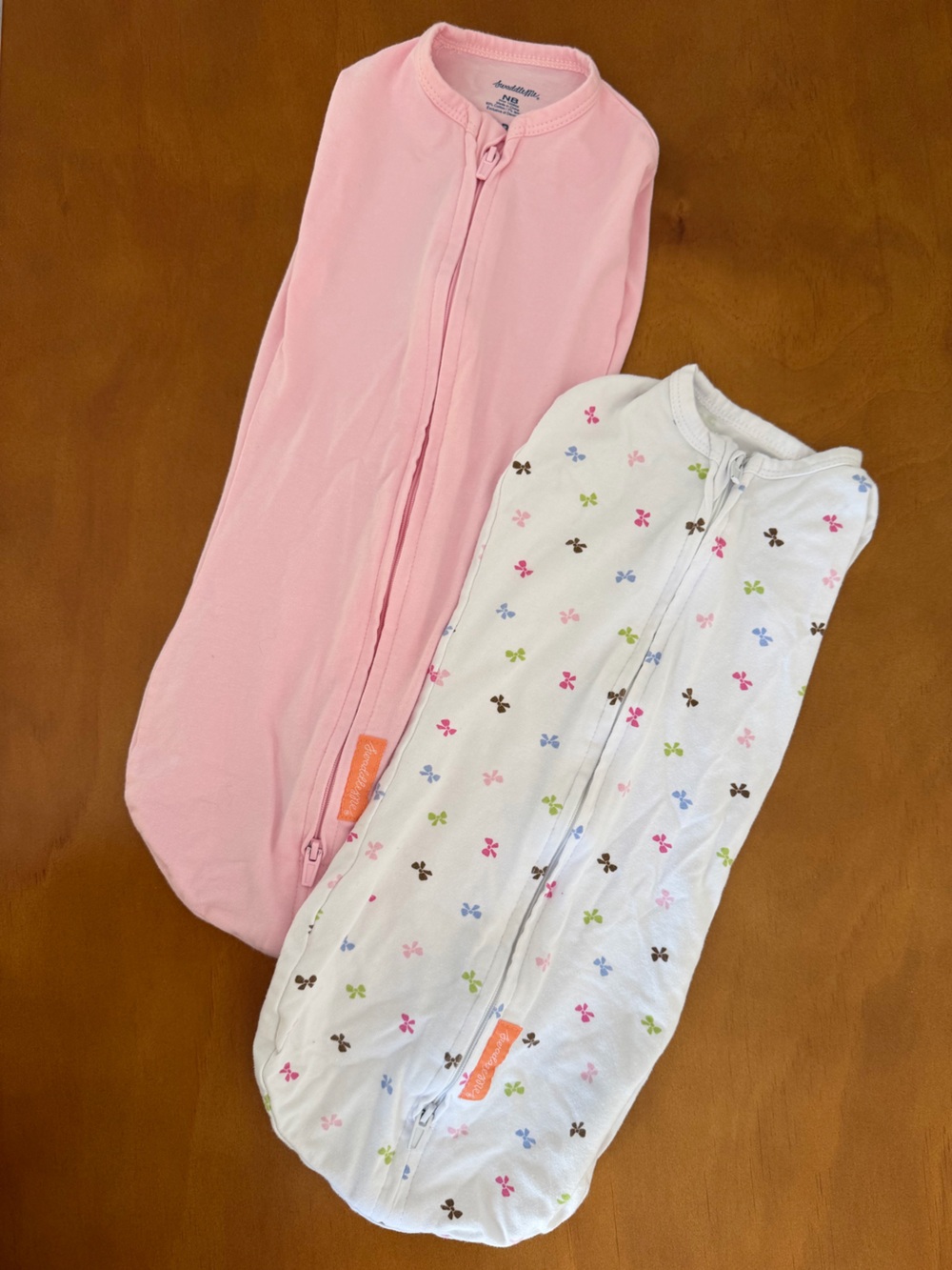 Pink & White Newborn Baby Sleep Sacks